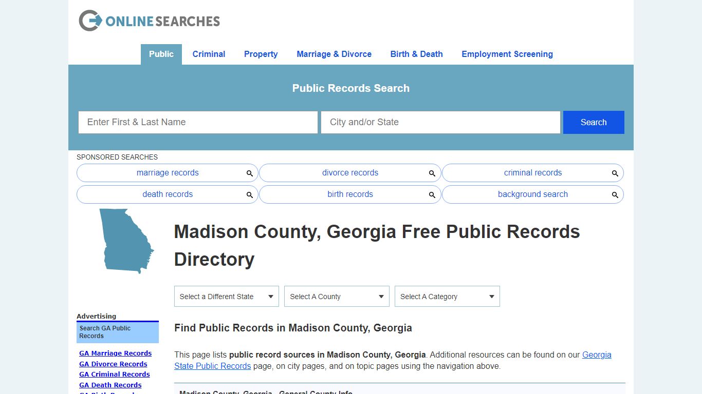 Madison County, Georgia Public Records Directory