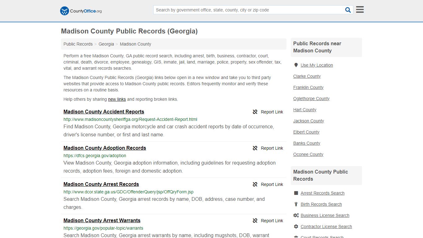 Public Records - Madison County, GA (Business, Criminal, GIS, Property ...